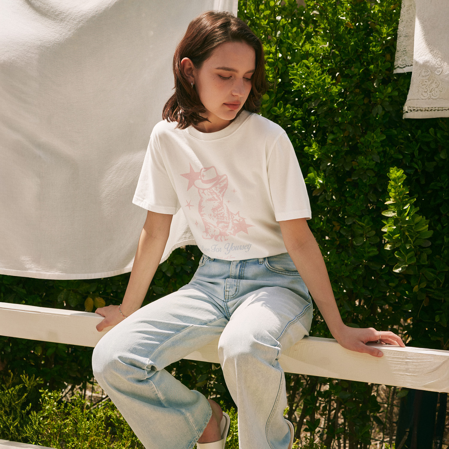 [제로스트릿][2컬러] 카우보이 캣 반팔 티셔츠 COWBOY CAT SHORT SLEEVE T-SHIRT - 상세 이미지 4