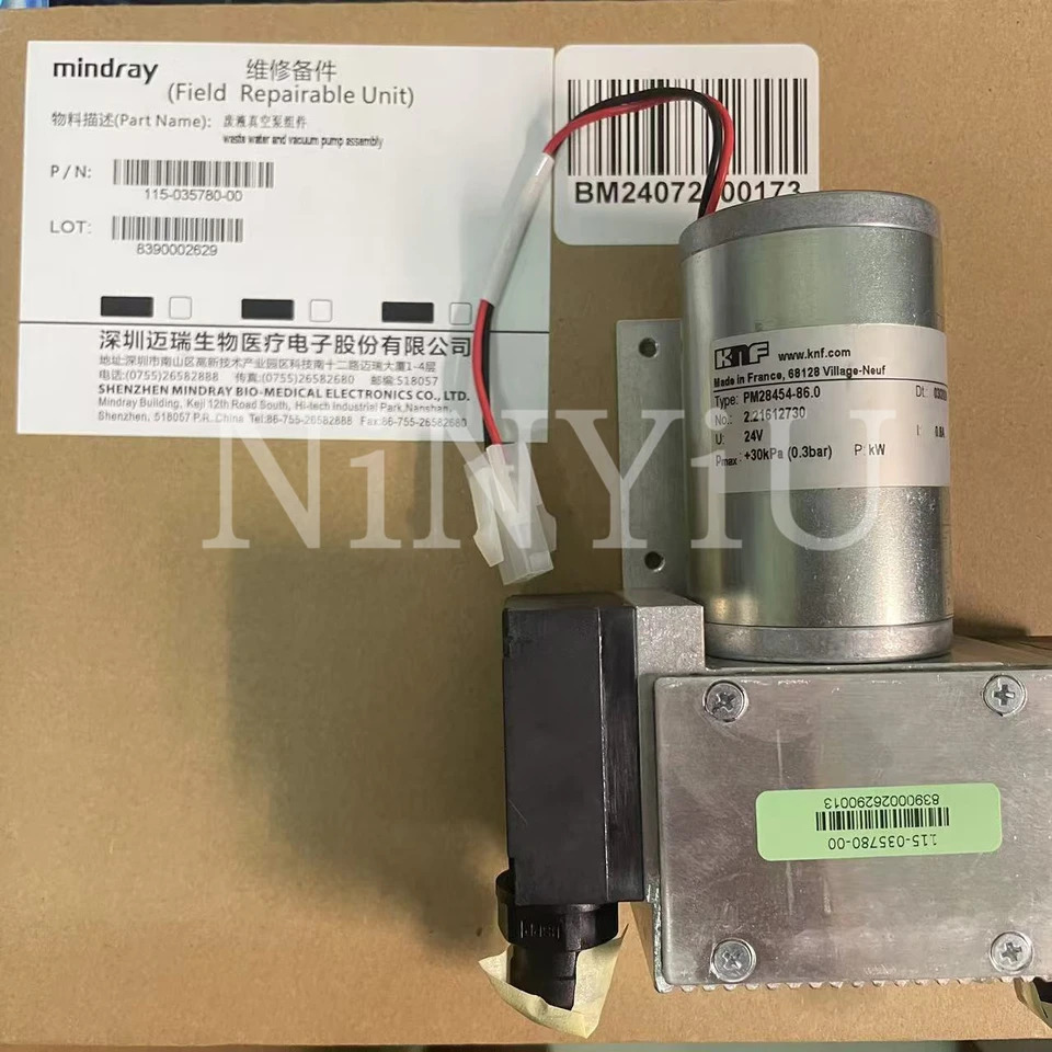 오리지널 KNF PM28454-86.0 진공 펌프 Mindray 115-035780 CL-1000i CL-1200i 폐수 어셈블리 24V 신