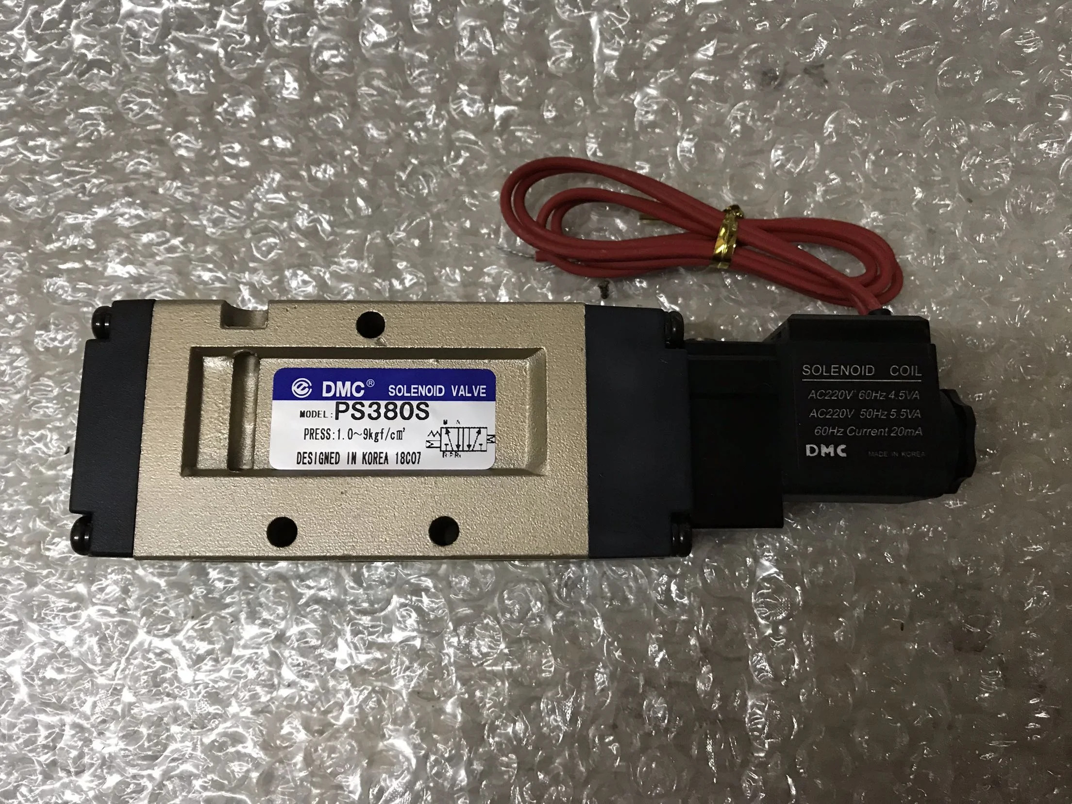 SMC 공압 솔레노이드 밸브 모델 PS380S AC220V 60HZ 4.5VA 설계