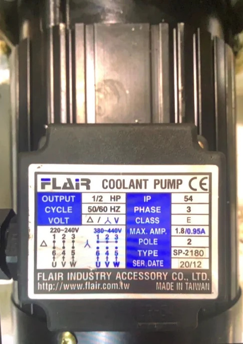 FLAIR 냉각수 펌프 물 1/2hp호환 SP-2180 50/60HZ 380-440V 산업 액세서리 CO.LTD