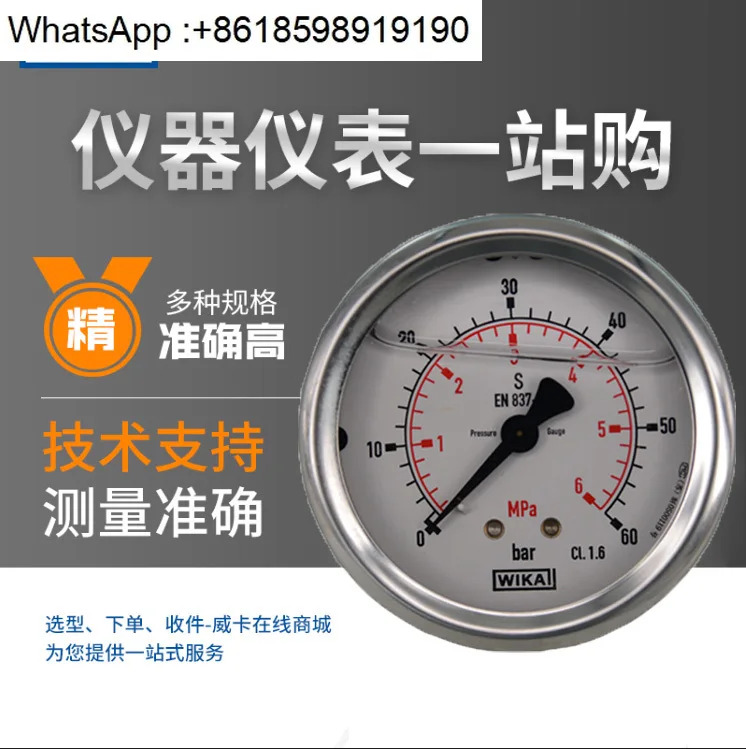 WIKA 압력 게이지 EN837-1 독일 오리지널 스테인레스 스틸 213.53.063축
