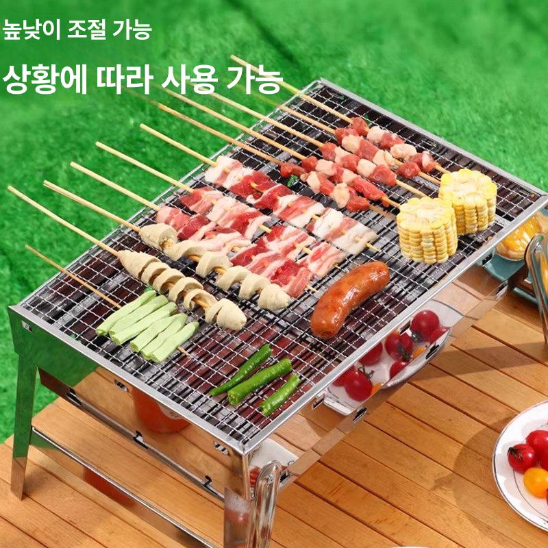 캠핑용 경량 미니화로 바베큐그릴 캠핑화로 화로대 야외 훈제바베큐 스테인레스 차박 - 상세 이미지 4