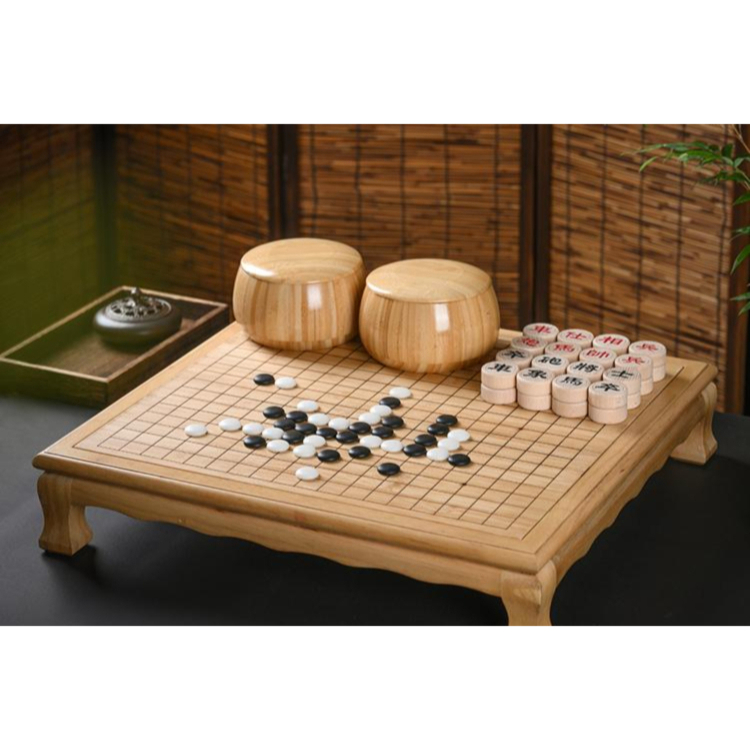 테이블 원목바둑판 오목판 기원용 선물 게임 장기알 바둑알포함 서랍식 경로당 - 상품 이미지