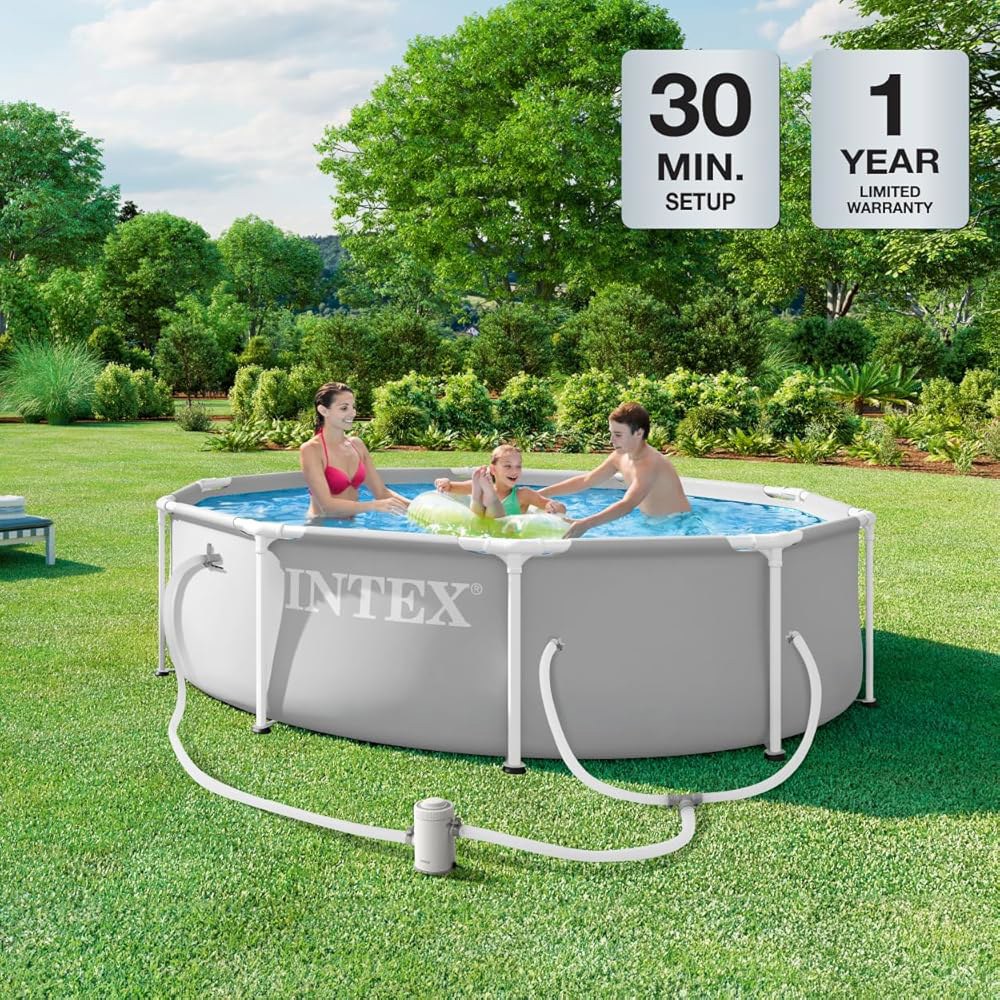 INTEX 26701EP 10피트 X 30인치 프리즘 프레임 프리미엄 지상 수영장 세트, 필터 펌프 포함 - 상세 이미지 2