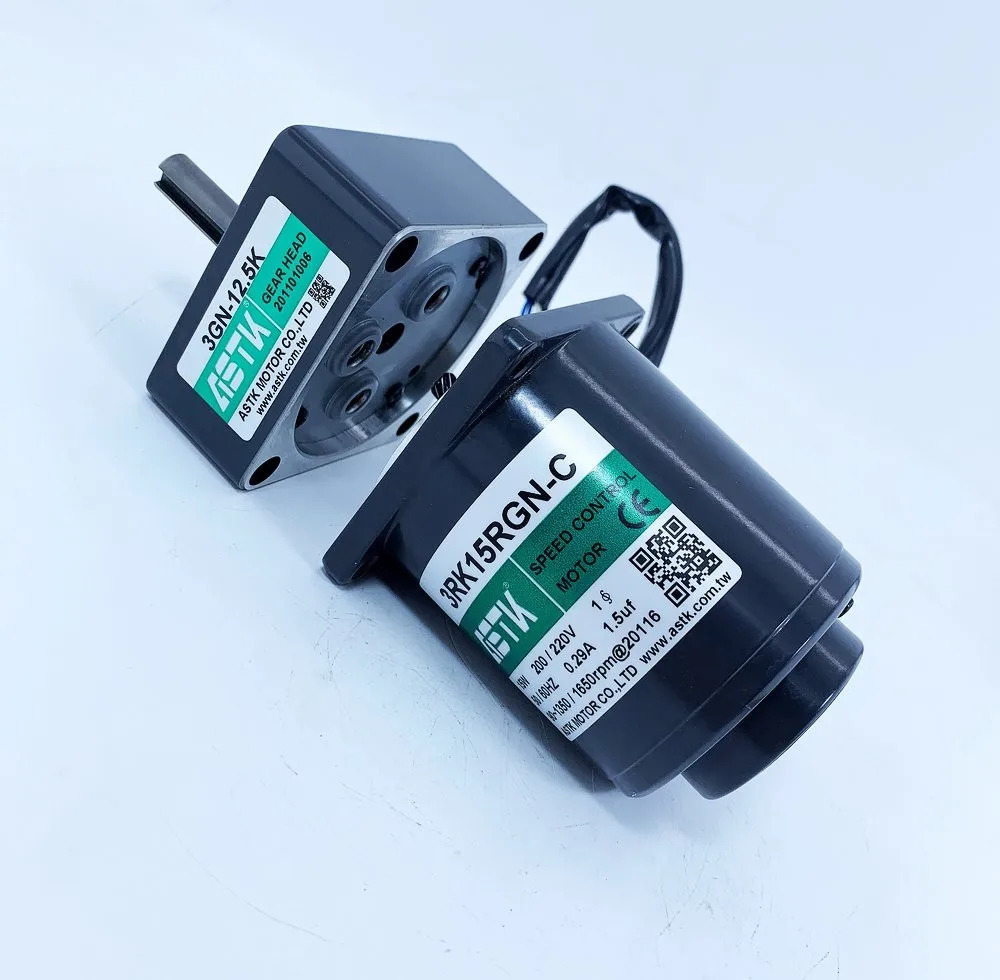 ASTK 속도 제어 모터 기어 헤드 3RK15RGN-C 15W 200 220V 50 60HZ 0.29A 90-1350 1650RPM 3GN-12.5K CO.LTD