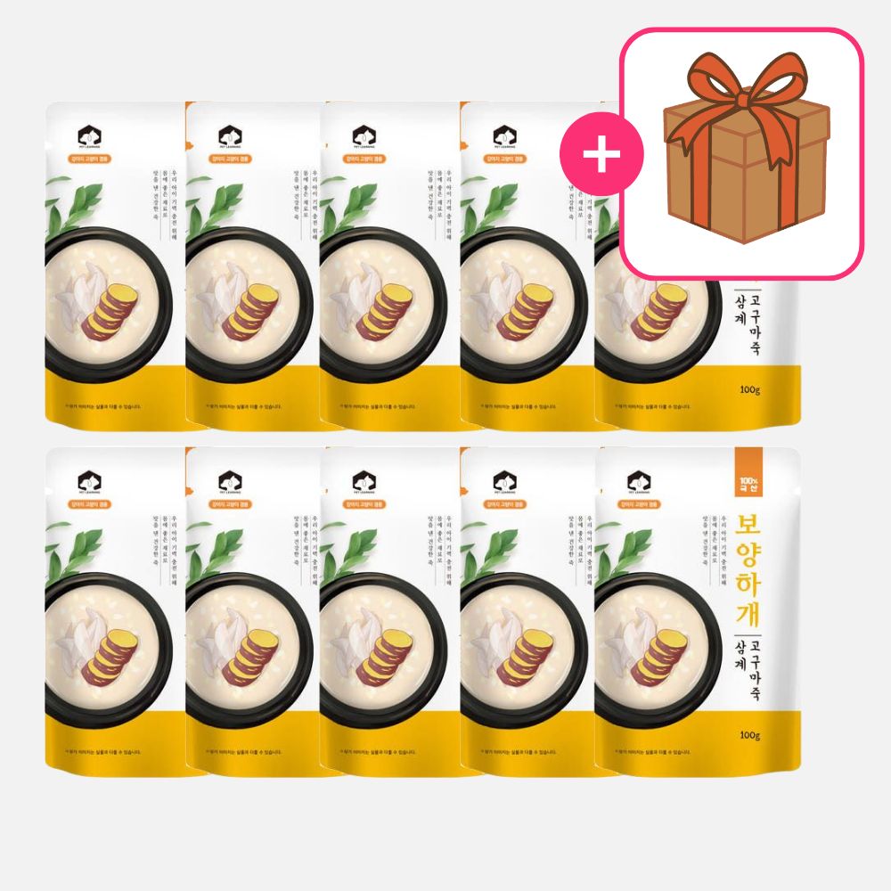 보양하개 강아지 삼계탕 삼계죽 닭고기+고구마, 100g, 10개 - 메인 이미지