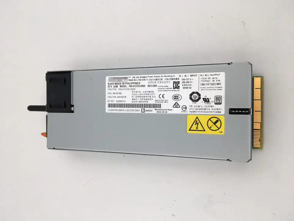 IBM X3550M5 X3650M5 서버 전원공급장치 700-013702-0200 94Y8188 94Y8278 MAX 550W 700-013702-0000