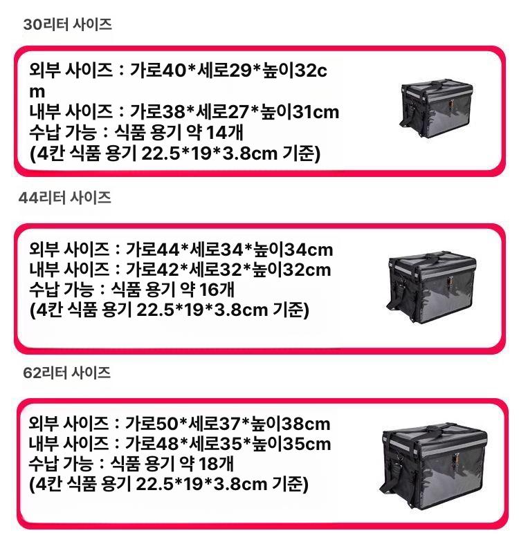 배달가방 보냉백 스쿠터 탑박스 오토바이 리어백 자전거 방열 패드 통 - 상세 이미지 4