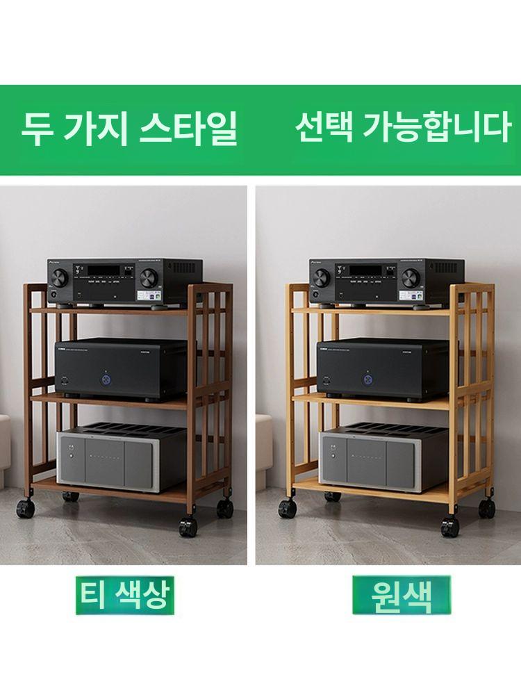오디오장 북유럽 원목 캐비닛 바퀴 거치대 받침대 앰프 스탠드 노래방 장식 - 상세 이미지 3