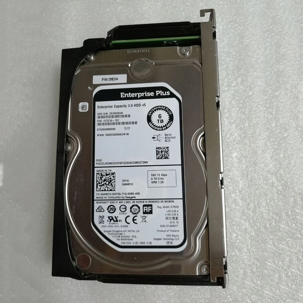 Dell ST6000NM0095 0MM81X MM81X 6T 6Tb SAS SCV2080 SC 서버 하드 용
