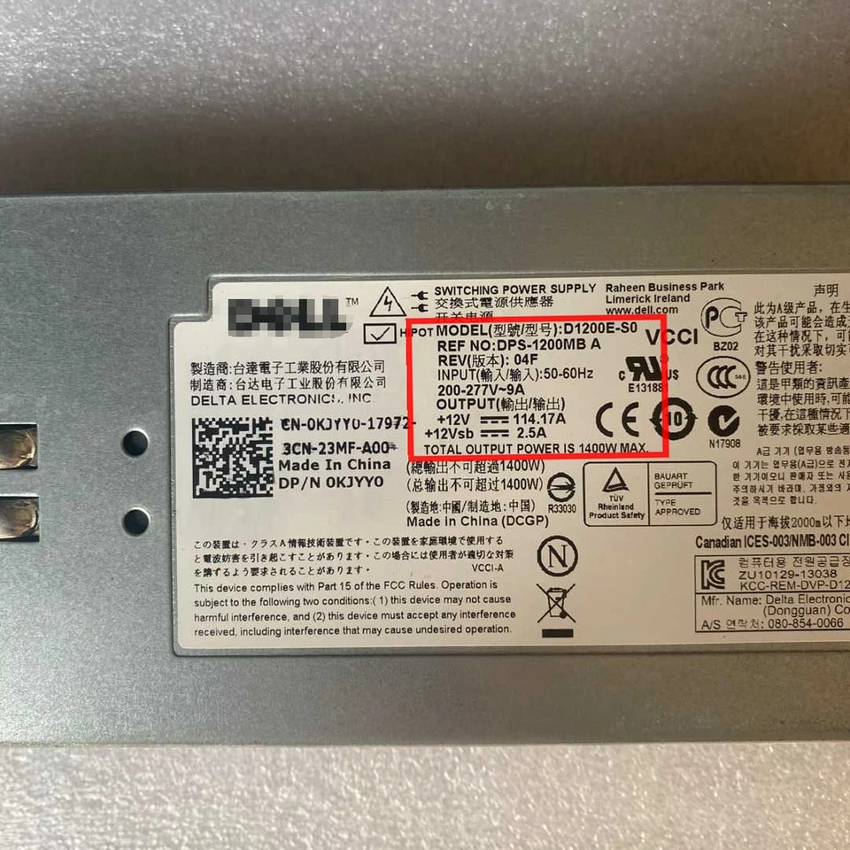 D1200E-S0 DPS-1200MB A DELL MAX 1400W 서버 전원공급장치