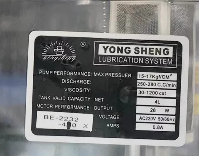 YONG SHENG METIC 윤활 시스템 오일 펌프 BE-2202-200X BE-2202-210X BE-2232-210 BE-2232-200 BE-2232-400 BE-2232
