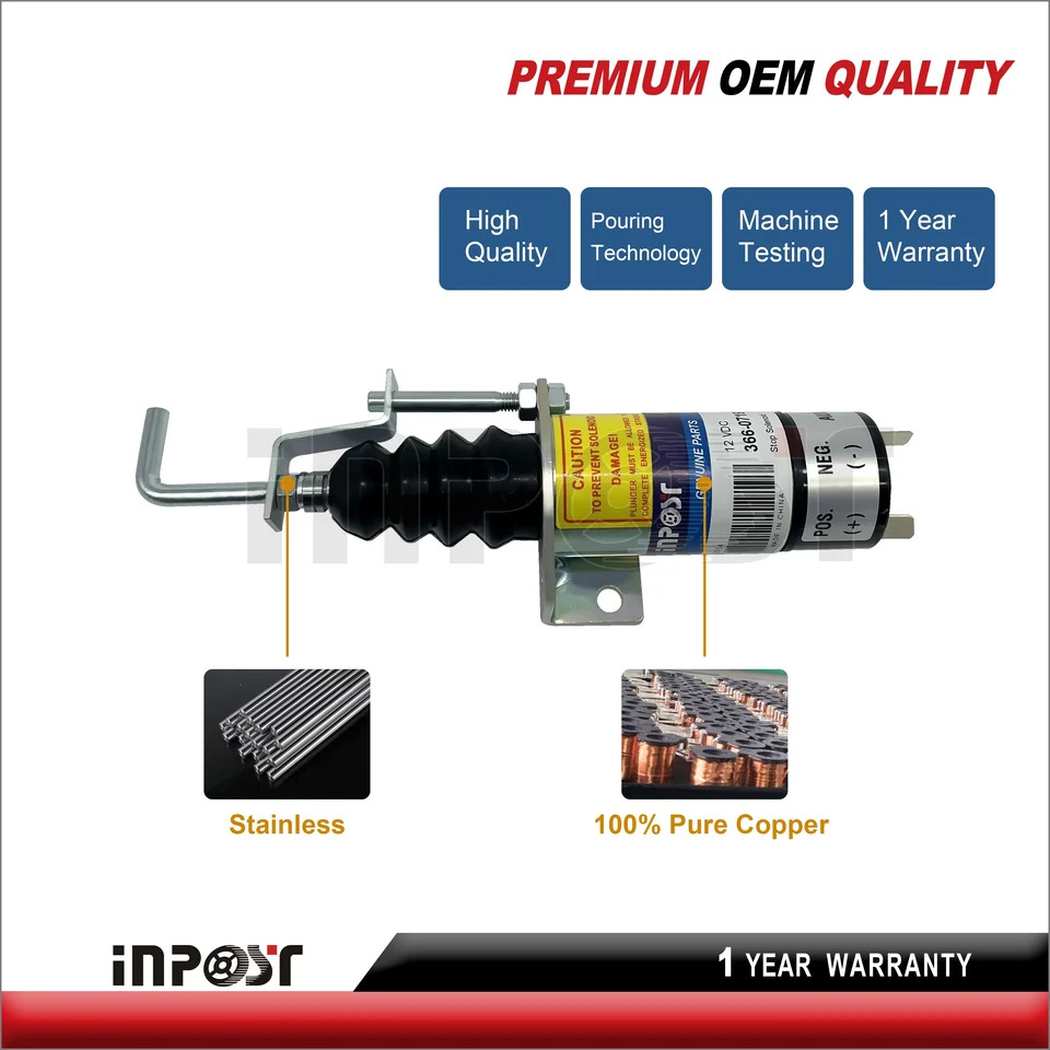 12V 24V 기계 엔진 부품 푸시 풀 솔레노이드 1502-12 Lister Petter 디젤 36607198 36607197 정지