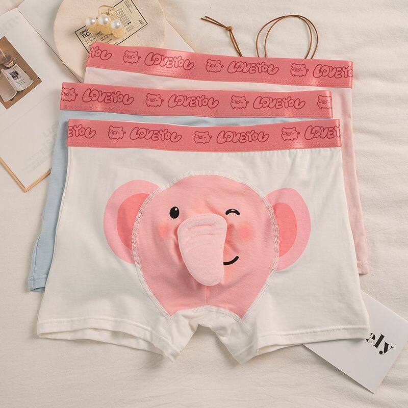 3D 입체 코끼리 남성 드로즈 팬티 귀여운 캐릭터 디자인 모달 면 무봉제 부드러운 스포츠 - 상세 이미지 3