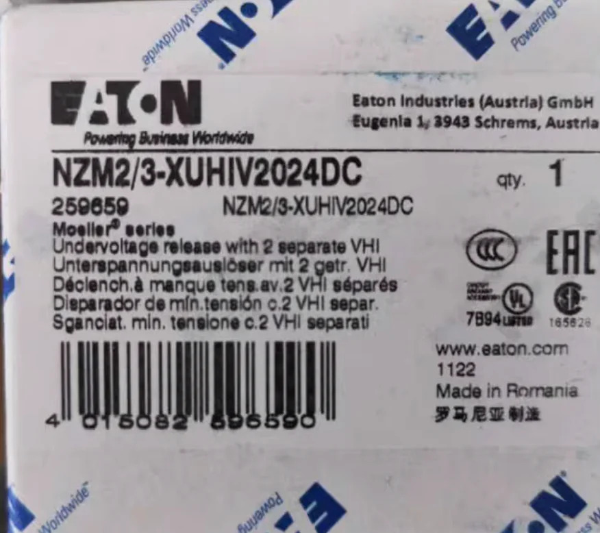 EATON 스위치 NZM2/3-XUHIV2024DC 24V 저전압 코일 신