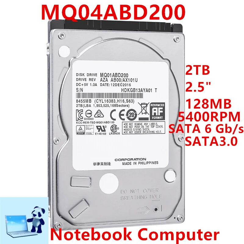 MQ04ABD200 노트북 하드 드라이브 내장 Toshiba 2TB 2.5 SATA 6 Gb/s 128MB 5400RPM 새 원본 HDD