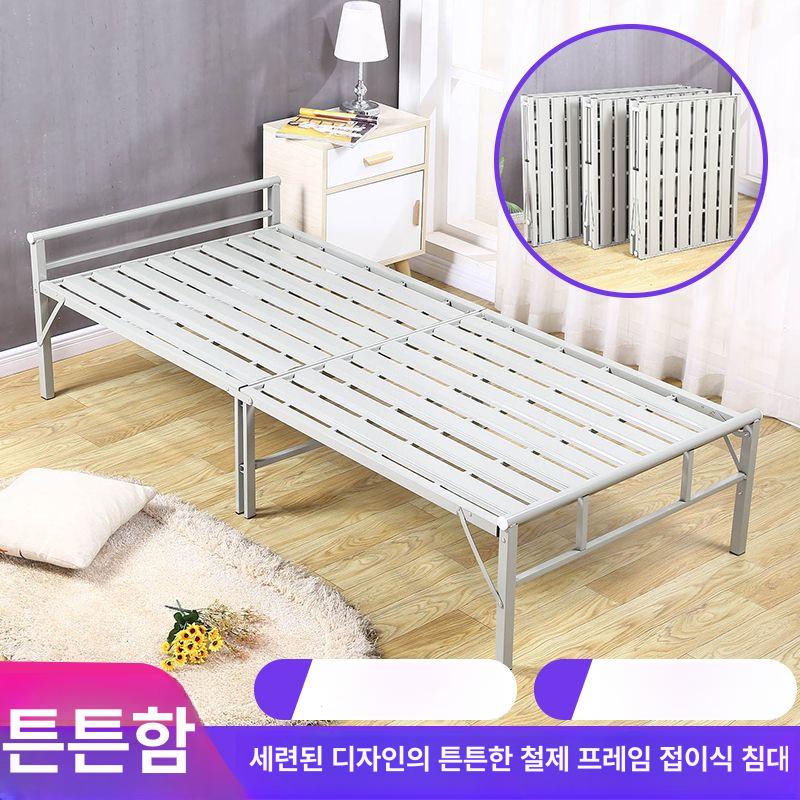 철제 받침대 원목 깔판 공간활용 실목 깔개 간편 접이식침대프레임 싱글침대 폭 - 상세 이미지 2