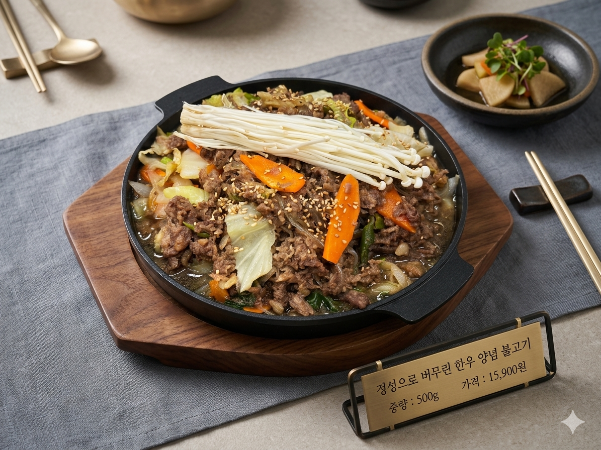 릴라네 정육점 국내산 한우 투뿔 수제 양념 소불고기 냉동 500g 아이들 반찬 밀키트 - 상세 이미지 3