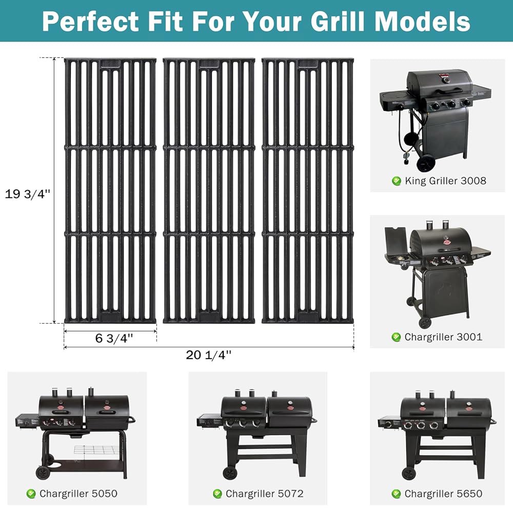 Char Griller 5050, 5650, 5072, 3001, 3008, 3030, 4000, 5252, King 주철 그릴 격자, 열판, 버너 및 점화기 교체 부품 - 상세 이미지 2