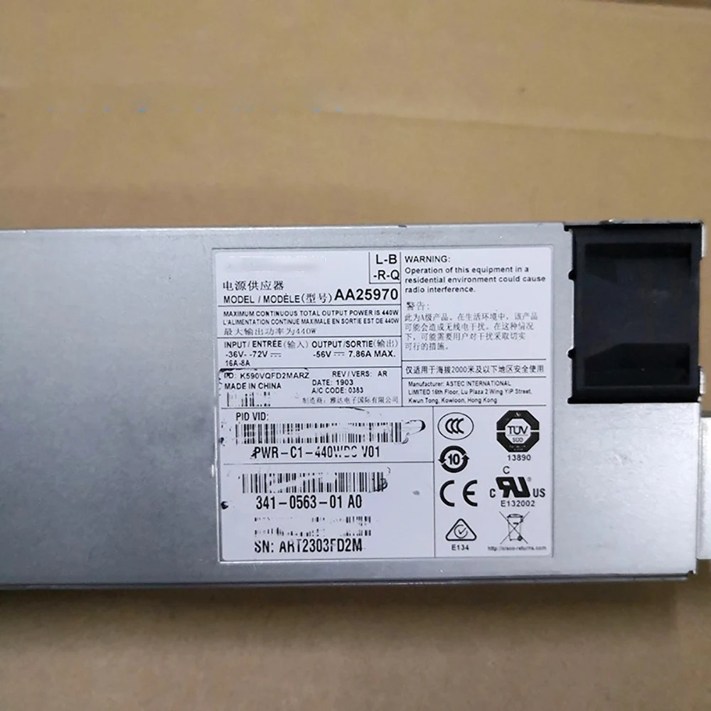 WS-C3850 시리즈 스위치리퍼되는 전원공급장치 341-0563-01 A0 440W PWR-C1-440WDC
