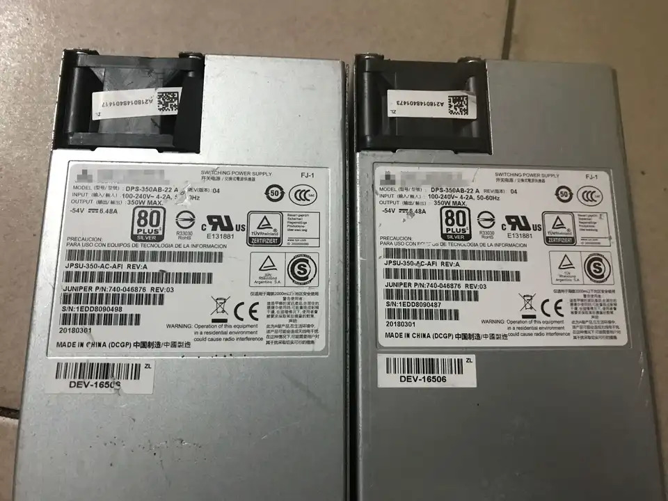 DPS-350AB-22 A 주니퍼 네트워크 스위치 전원공급장치 JPSU-350-AC-AFI 740-046876