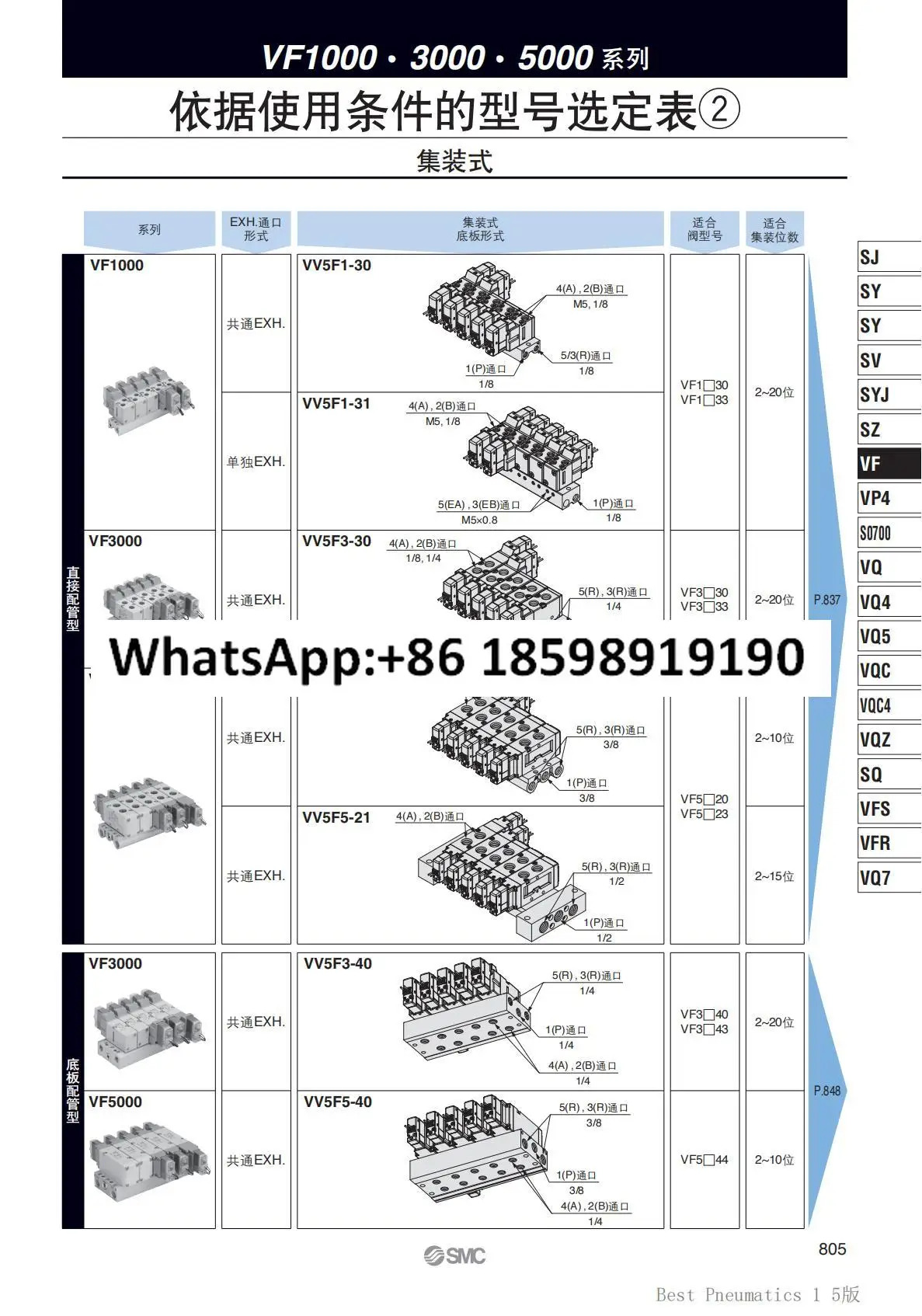 SMC 포장 솔레노이드 밸브 VP3185-205DA1-X81 매칭 소형 VF3140K-5D1 신규