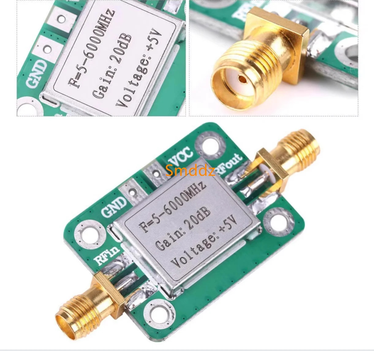 5개 RF 초광대역 중전력 증폭기5M-6GHz 이득 20dB
