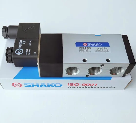 SHAKO 공압 솔레노이드 밸브 PU520-02S 압력 PU520-03S PU520-04S PU520-04-S AC220V DC24V AC110V 1.5  8KGF CM