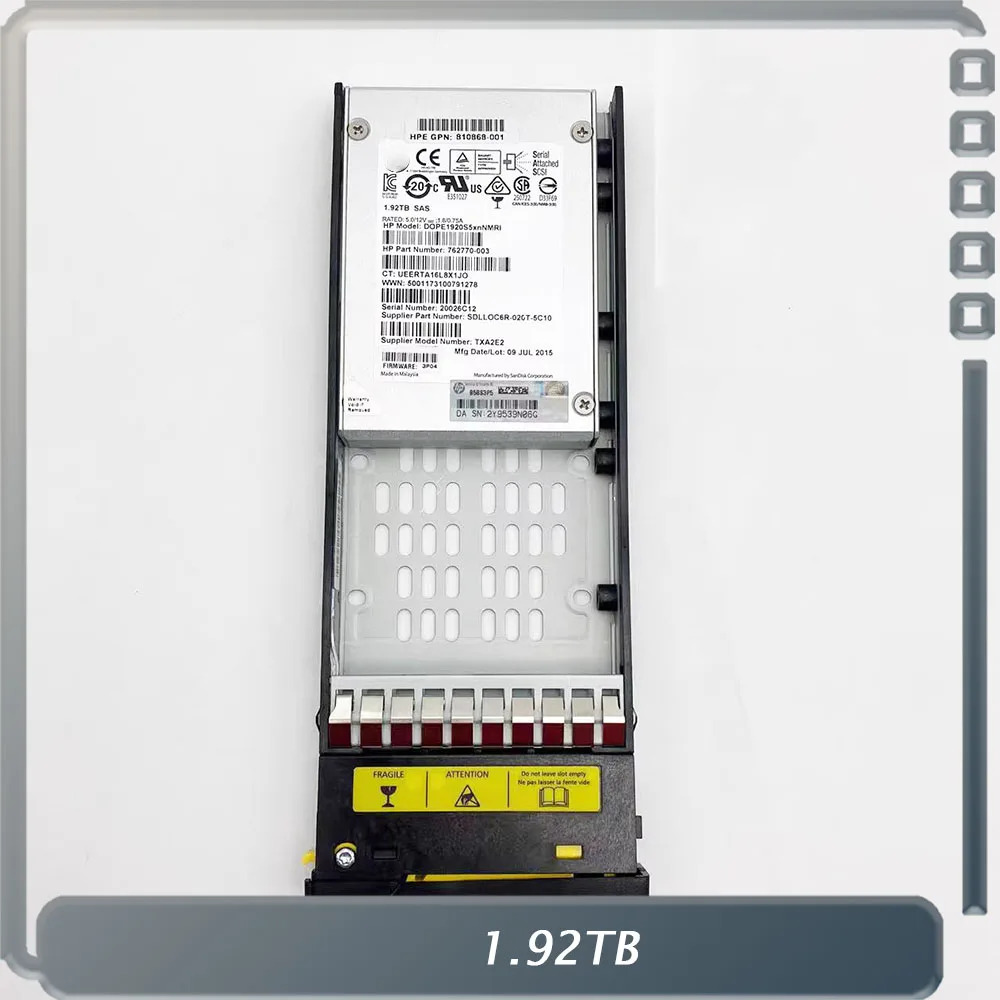 hp호환 3PAR 8000 1.92T SAS 2.5 K2P89BASSD 810771 -001 솔리드 스테이트