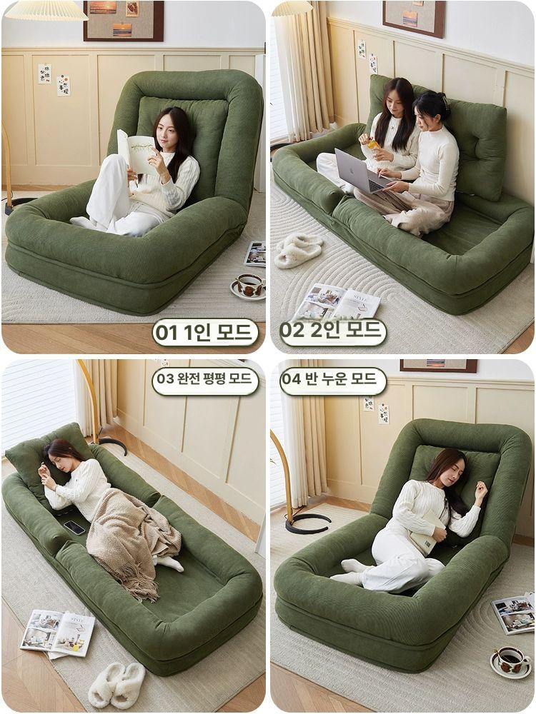 초대형 접이식 좌식소파베드 공간활용 집순이전용요람 패브릭 확장형 휴식 자취방 - 상세 이미지 4
