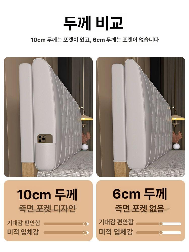 엠보싱 침대헤드보드 벽 북유럽 침대헤드쿠션 머리맡 가드 헤드커버 등받이쿠션 - 상세 이미지 2