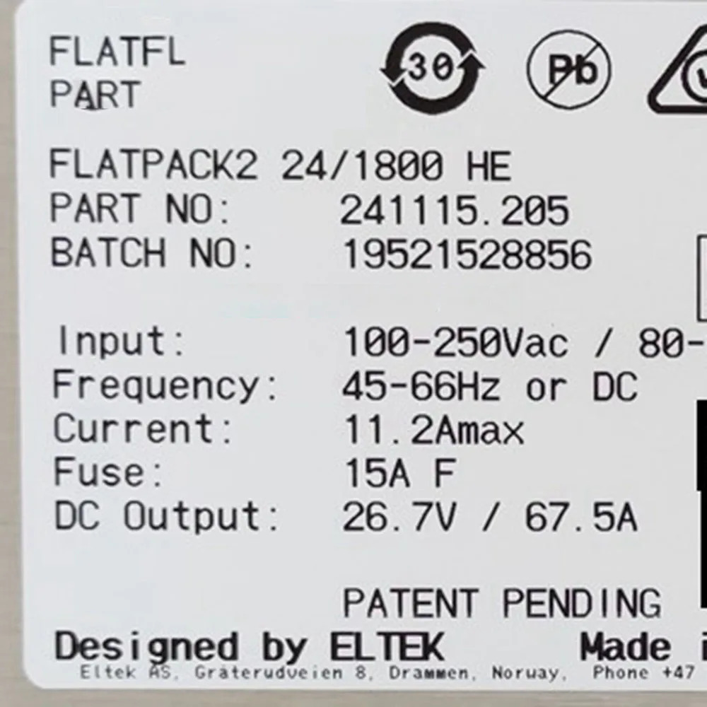 FLATPACK2 24 1800HE경우 241115 .205 통신 전력 정류기 모듈