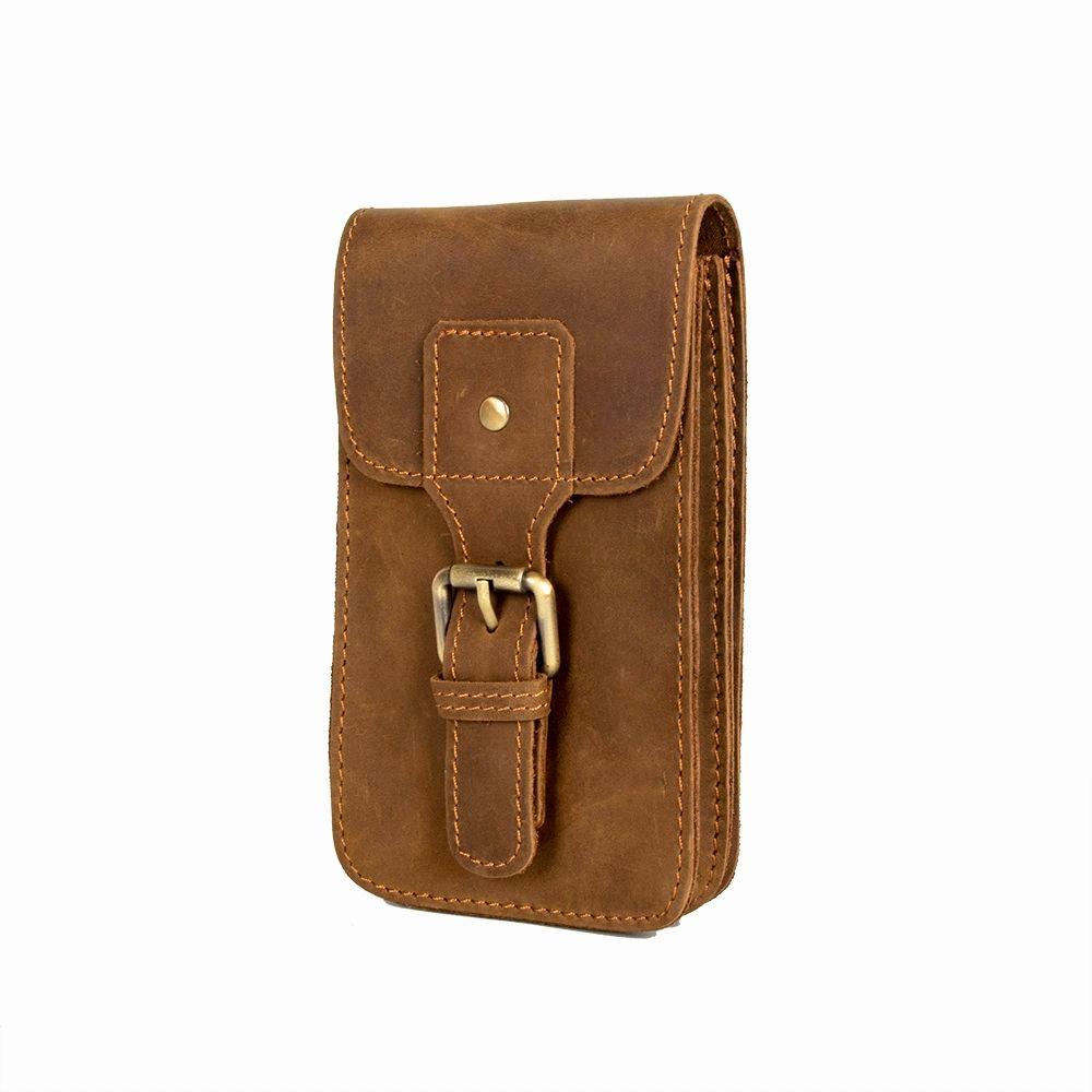 가죽 케이스 벨트백 남성용 수납 주머니 남자 야외 보관 세로 다기능 여행 - 상세 이미지 5