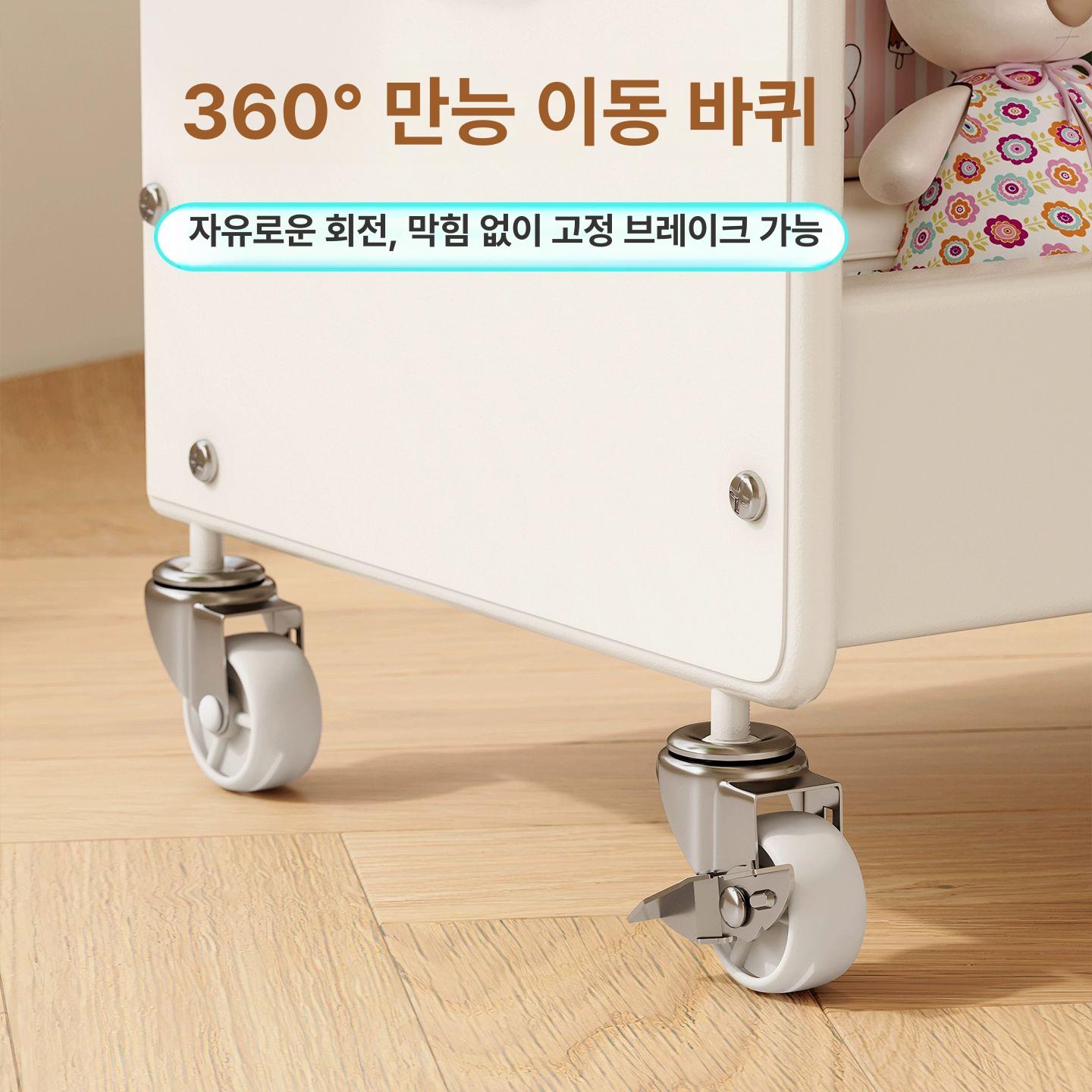 회전식 책장 아이방 수납장 틈새 원목 책꽂이 회전형 수납함 북선반 - 상세 이미지 3