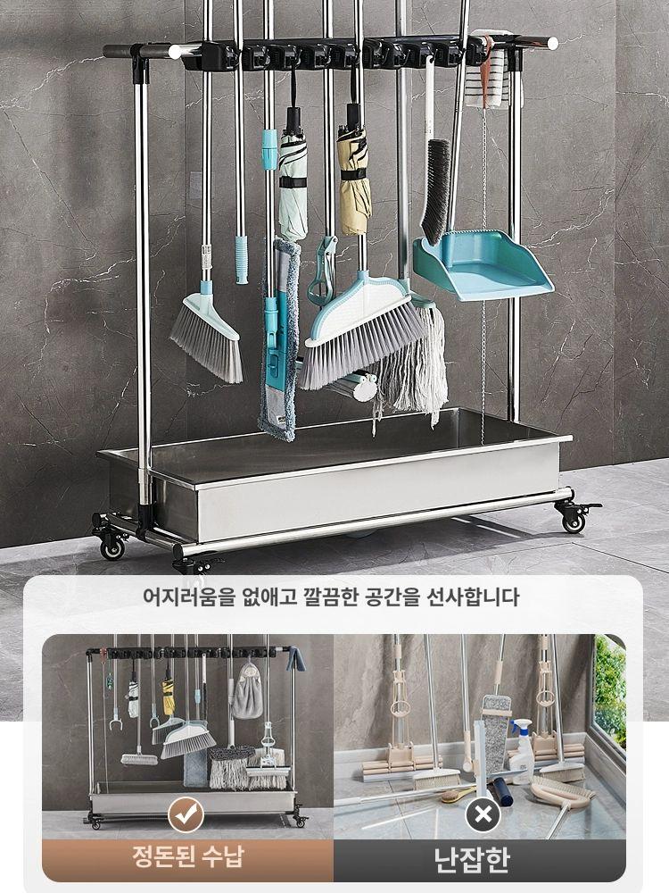 이동식 업소용 들통 원형 급식 스텐통 바퀴 야외 물탱크 보관함 보관통 카트 저장통 - 상세 이미지 4