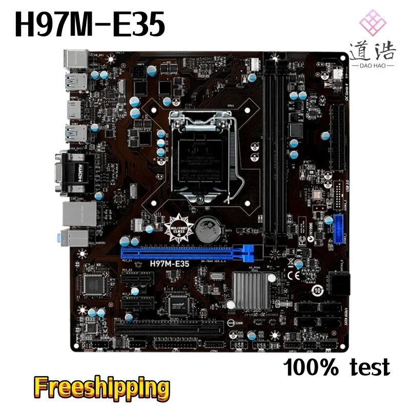 H97M-E35 마더보드16GB HDMI LGA 1150 DDR3 마이크로 H97 메인보드 완전 작동 리퍼