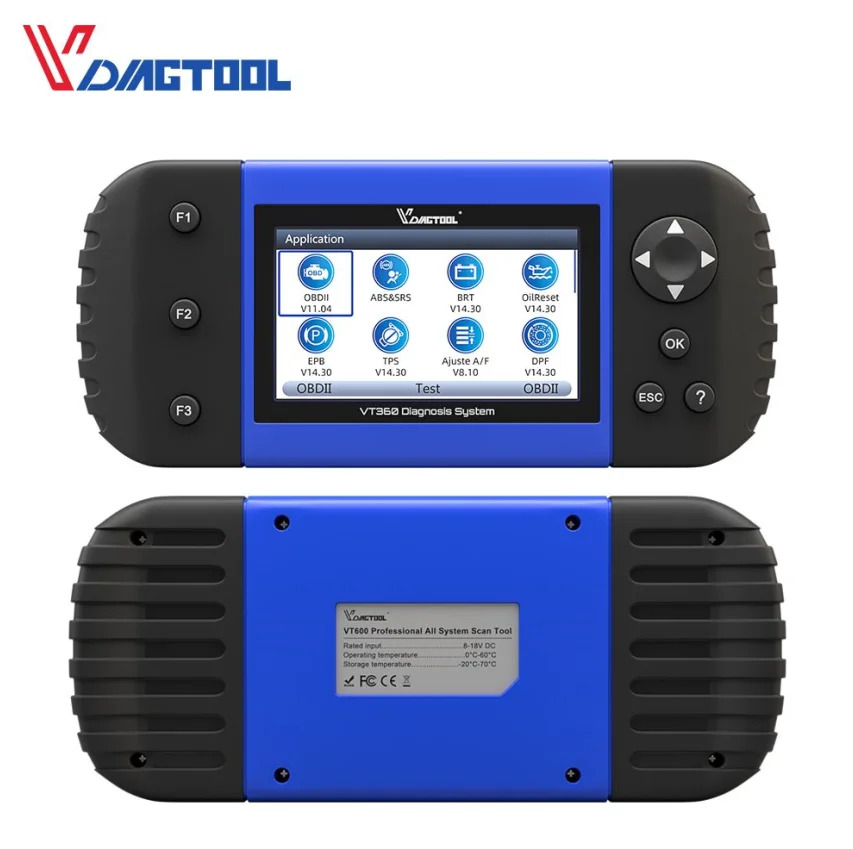 VDIAOOL VT600 OBD2 자동 진단 스캐너 도구 엔진 ABS SRS EPB 오일 재설정 인젝터 코딩 OBDII 자동차