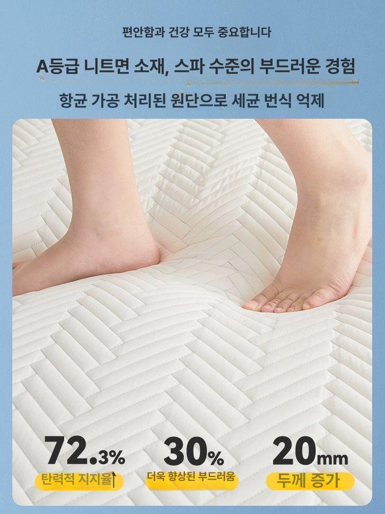 접히는 토퍼리스 화이트 바닥 매트리스 메쉬 두께 단단한 베드 항균타입 간이침대 - 상세 이미지 5
