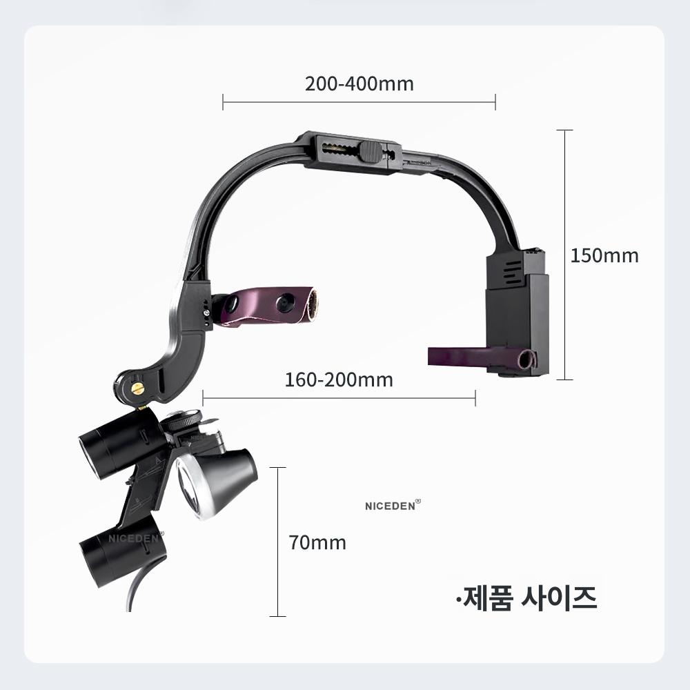 치과용 헤드라이트 led 5배율 구강 헤드랜턴 진료용 클립 조명 줌 치과의사 광학 - 상세 이미지 4