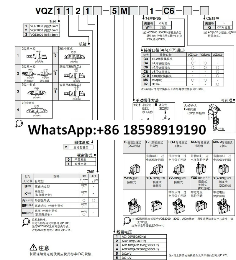 솔레노이드 밸브 VQZ1121/VQZ2221-5L/5L1/5M/5M1-M5/C4/C6-F
