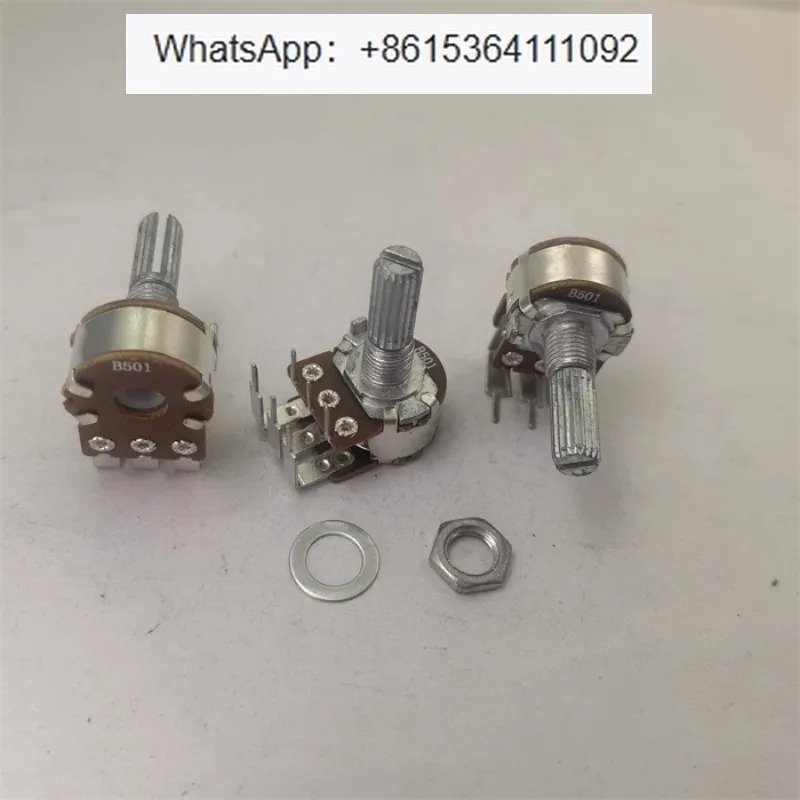 10Pcs 148 이내부 굽힘 발 전위차계 B501 B500 옴 생크 길이 20MM 꽃