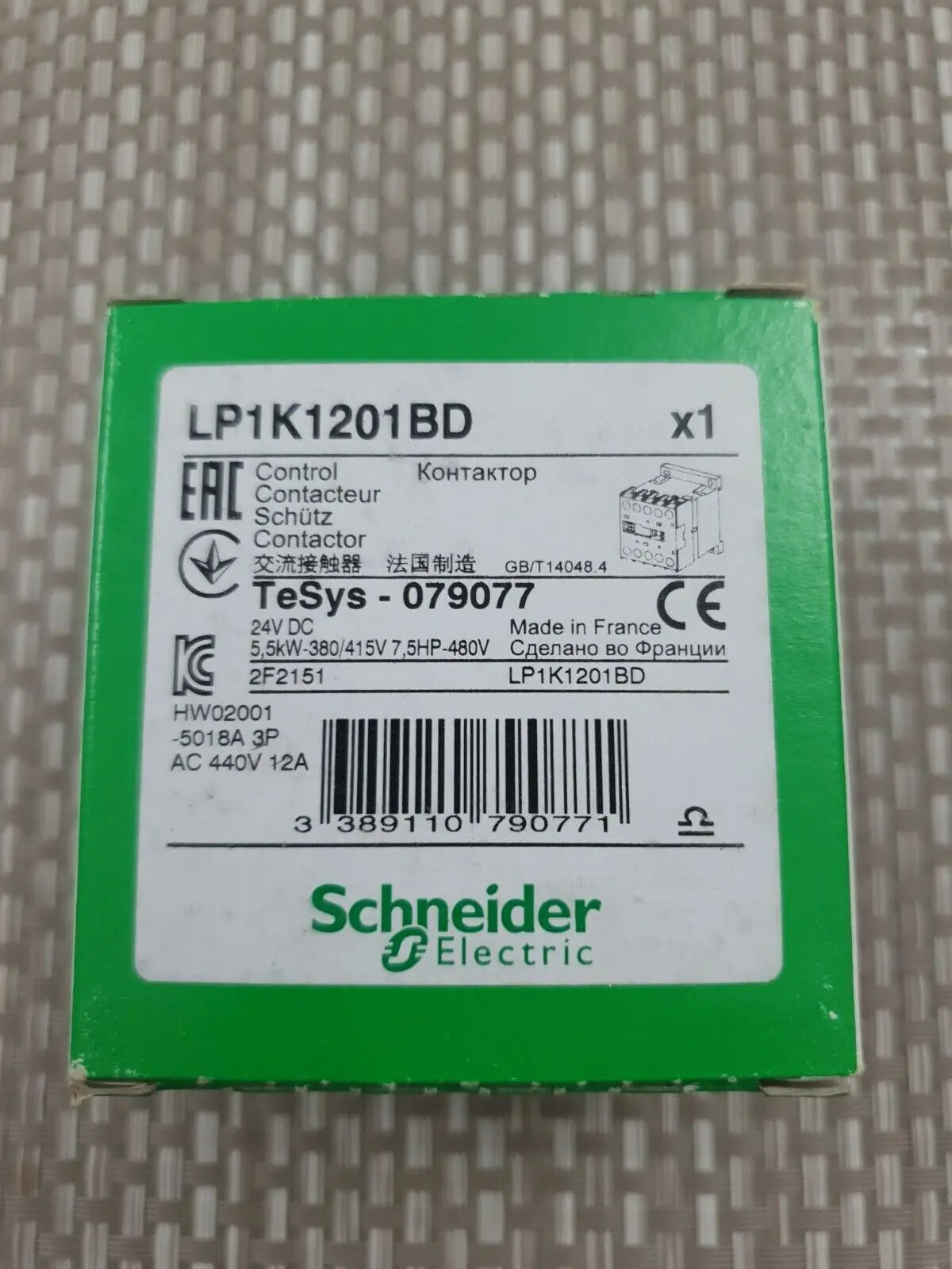 SCHNEIDER 3P  접촉기 코일 없음 DC 24V LP1K1201BD