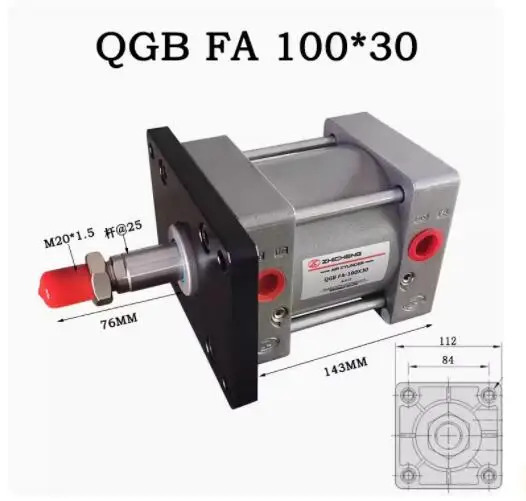 ZHICHENG 실린더 QGB FA100 x 100 14.5 FA 100x160 80x100 80x150 QGB-FA100 60-Y 30