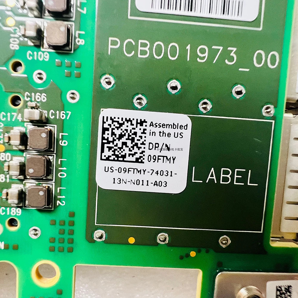 Mellanox ConnectX-5 100G 듀얼 포트 10G 광섬유 네트워크 카드 MCX516A 09FTMY용
