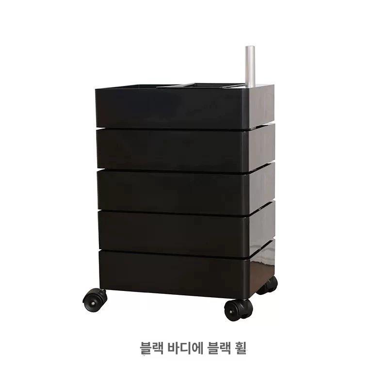 이동식 다층 서랍장 바퀴 트롤리 수납장 회전 수직 인테리어 수납용품 - 상세 이미지 4
