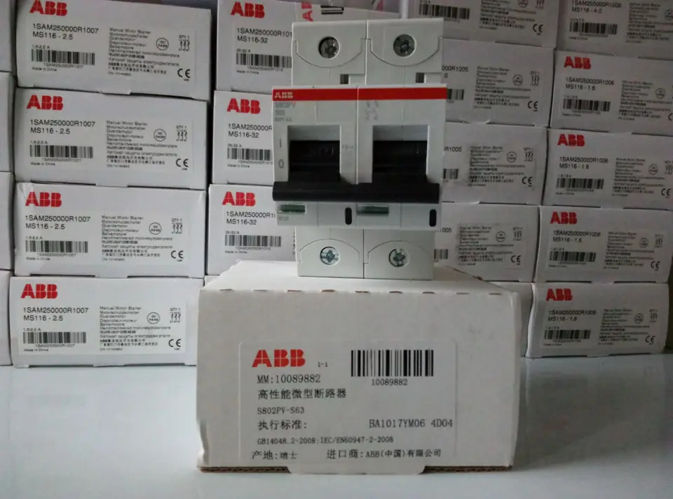 오리지널 ABB 회로차단기 S802PV-S50/S802PV-S63 신