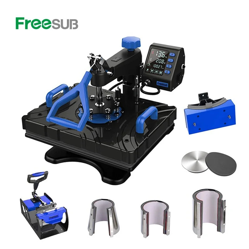Freesub tshirt 열 프레스 기계 8 1 모모열 t-셔츠 머그 플레이트 P8100-8