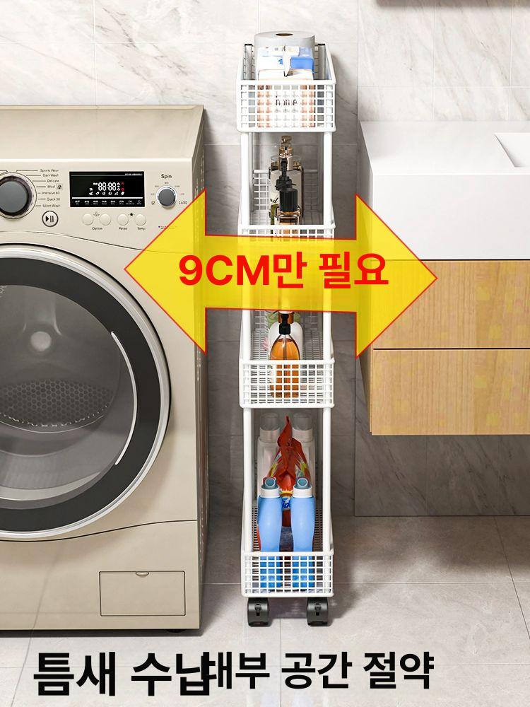 도어 틈새 수납장 공간활용 정리함 바퀴 서랍식 기숙사 소형 정리대 - 상세 이미지 4