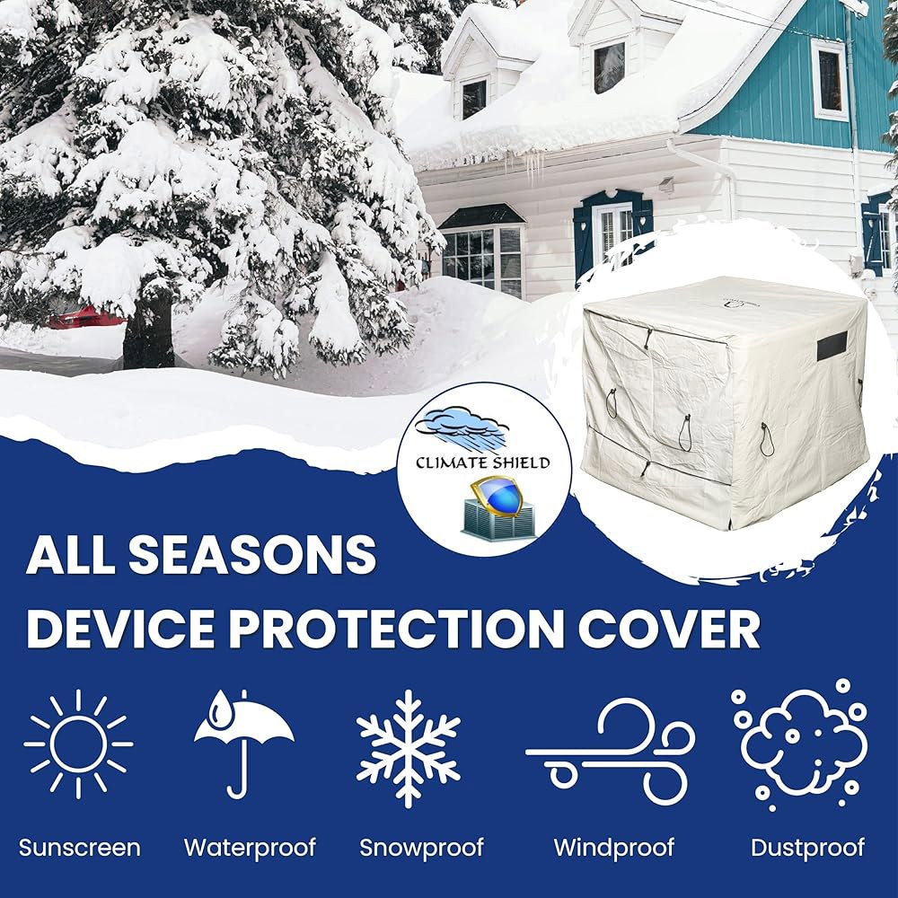 Climate Shield by Outdoor Solutions Inc 풀 히터 커버 - 겨울철 보호를 위한 튼튼한 비닐, 메쉬 통풍구, 단열 장비 커버, 히트 펌프 및 필터에 - 상세 이미지 3