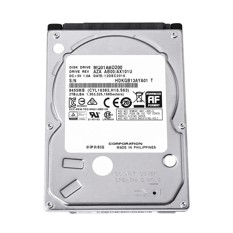 MQ04ABD200 노트북 하드 드라이브 내장 Toshiba 2TB 2.5 SATA 6 Gb/s 128MB 5400RPM 새 원본 HDD